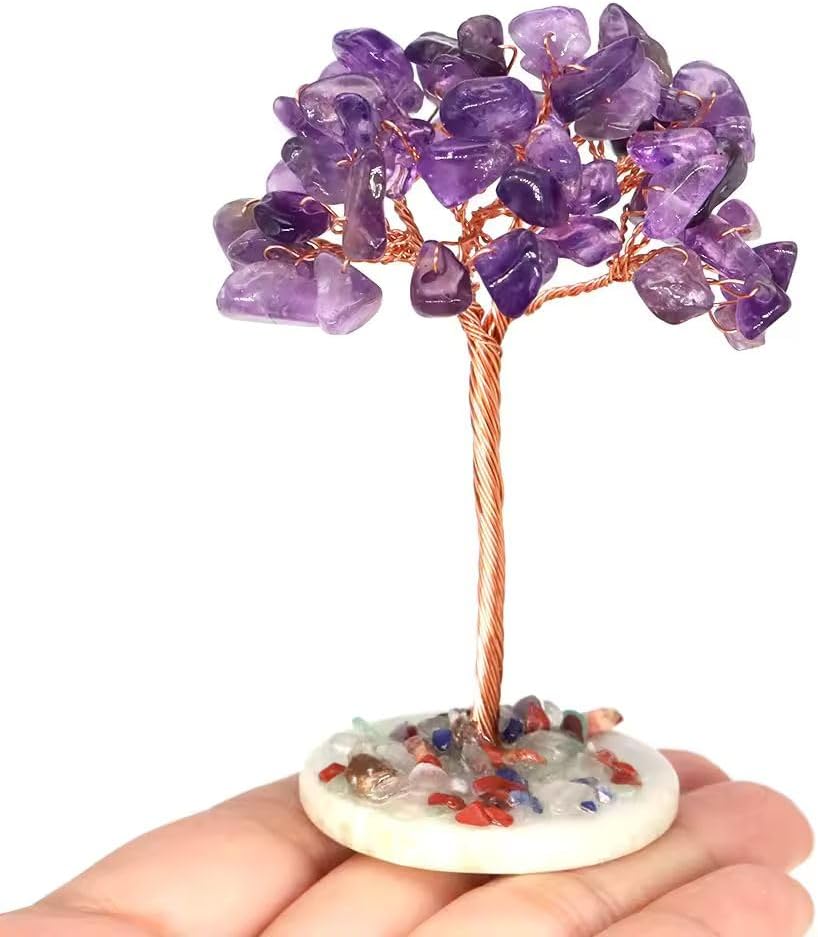 Natural Crystal Money Tree with Quartz Base