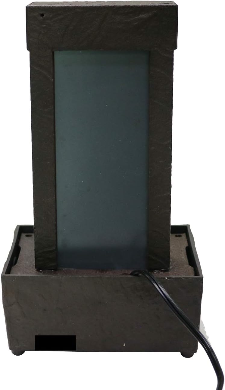 Natures Mark 10 Inch H Mirrored Waterfall Fountain with LED Lights