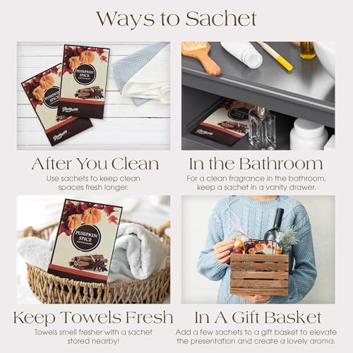 Pumpkin Spice Scented Sachets Pack of 3 for Home and Car