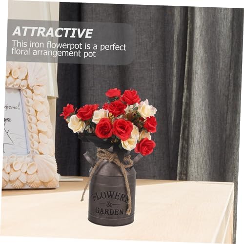Rustic Galvanized Iron Milk Can Dried Flower Vase