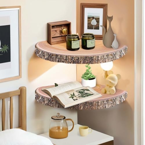 OriCre Large Corner Floating Wall Shelves 2Pcs