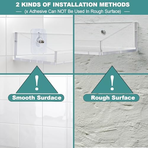 DigDozer Acrylic Bathroom Shelves 3 PCS Space-Saving Wall Organizer