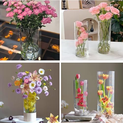 32 Pack Clear Acrylic Vases Set 4 6 8 10 Inches Tall