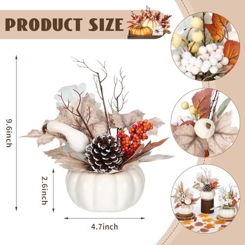 3 Pcs 9 Inch Artificial Fall Pumpkins Centerpiece Decor