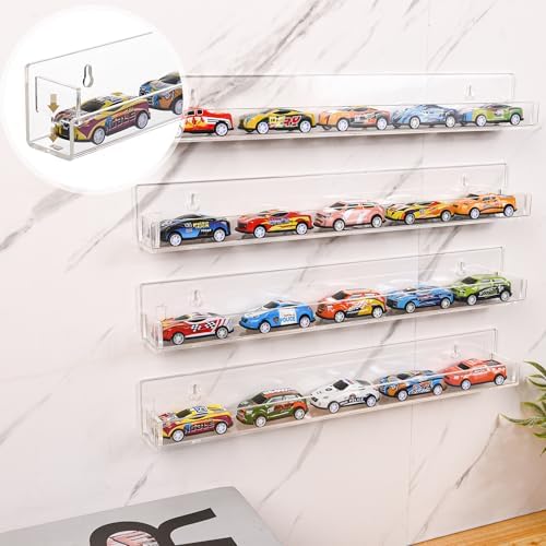 4-Pack Acrylic Display Rack for Hot Wheels and Collectibles