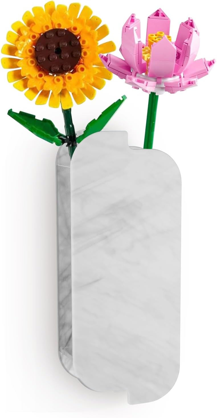 Marble White Wall Planters for Lego Flowers and Dried Florals
