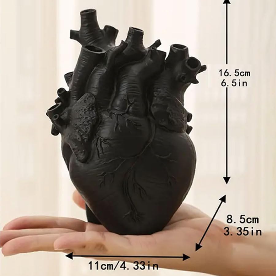 Gothic Heart Resin Vase for Flowers
