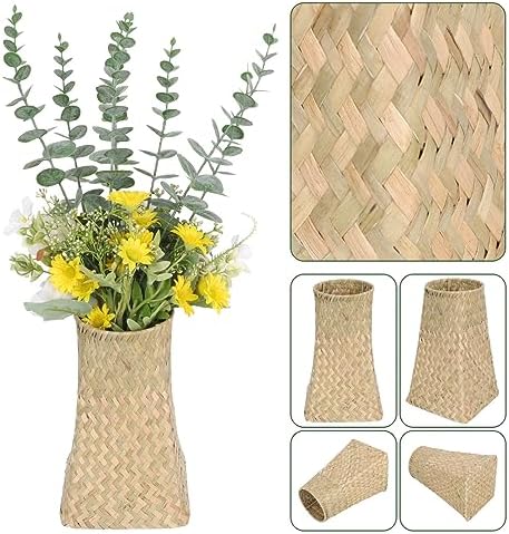 Angoily Woven Rattan Vase for Home Decor