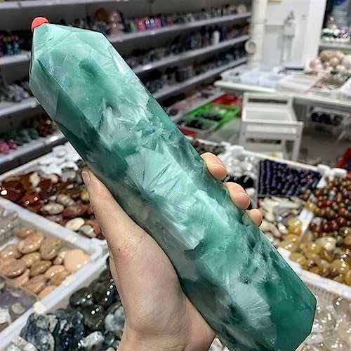 KatLin Natural Ocean Stone Crystal Obelisk Office Decoration Gift
