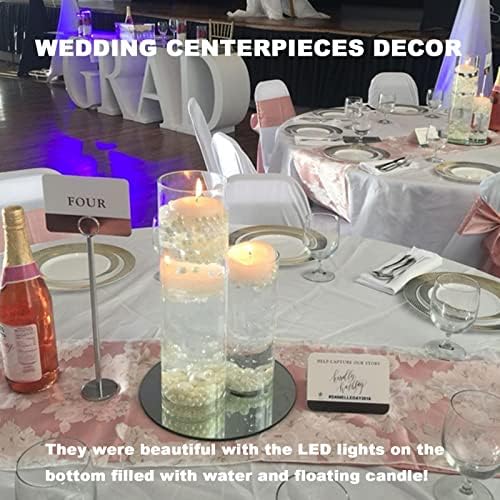 Esmiome Cylinder Vase Set 6Pcs Clear Glass Hurricane Candle Holder for Centerpieces