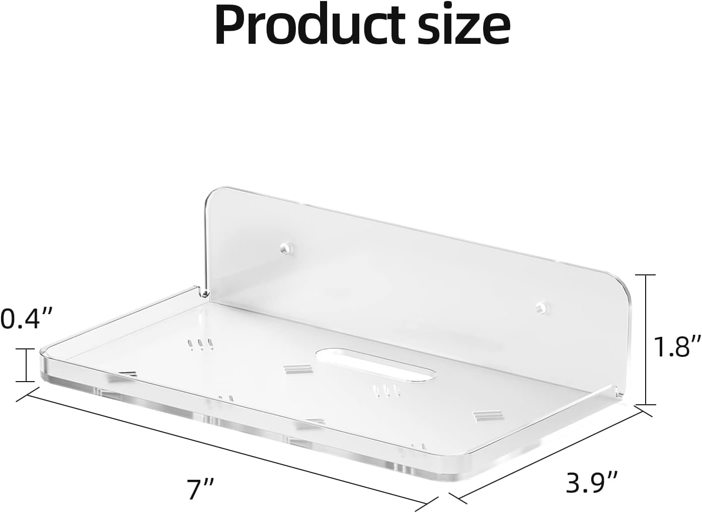 Clear Acrylic Floating Shelf 2 Pack for Wall Storage