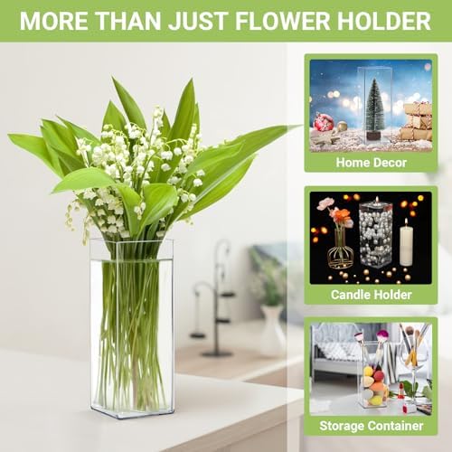 Suream Acrylic Vases for Centerpieces 4W x 10H