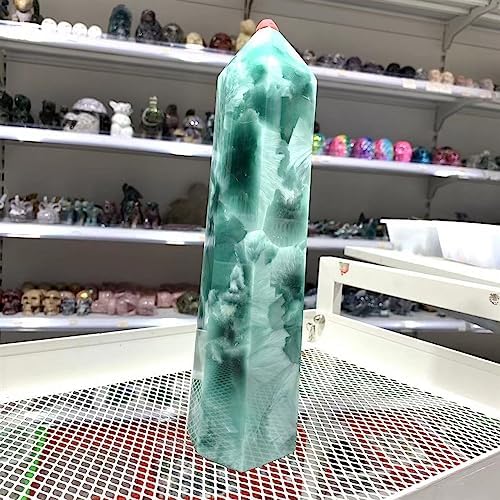 KatLin Natural Ocean Stone Crystal Obelisk Office Decoration Gift