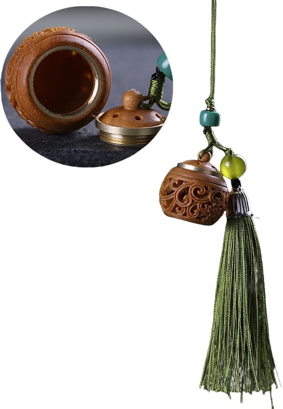Wood Hollow Engraved Sachet Bag Pendant for Phone