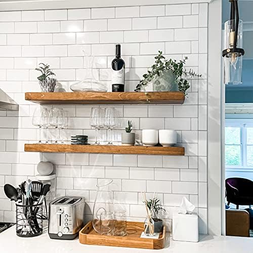 Rustic Floating Shelves Set of 2 Heavy Duty