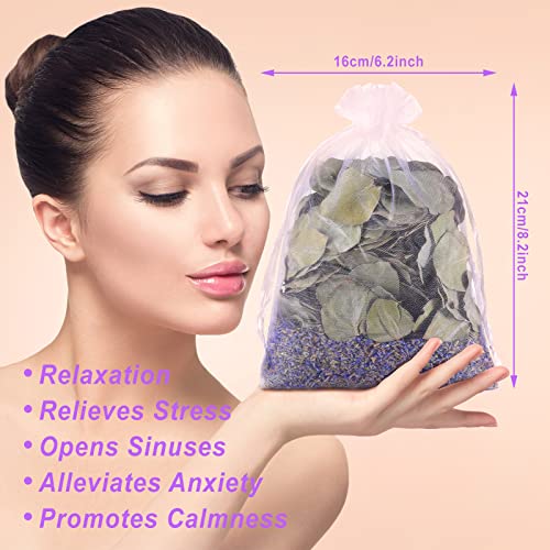 3 Pack Dried Eucalyptus Lavender Shower Sachets for Relaxation and Anxiety Relief