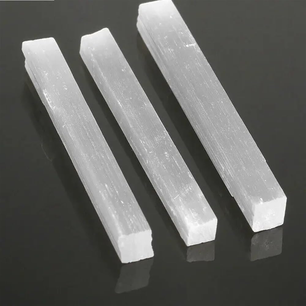AtkitS Natural Quartz Crystal Selenite Stick Wand White Gypsum Column Healing