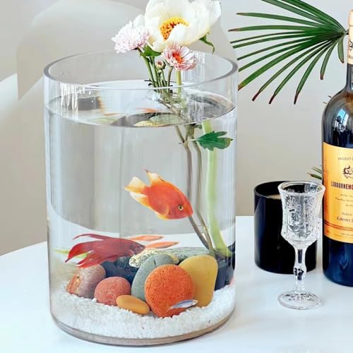 Clear Glass Cylinder Vase with 8 Height and 4 Diameter