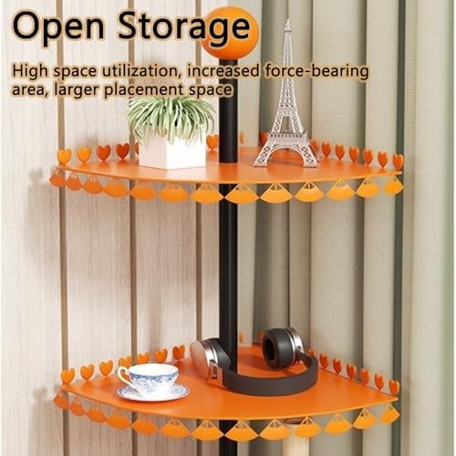 Multi-Layer Corner Shelf with Heart Decorations