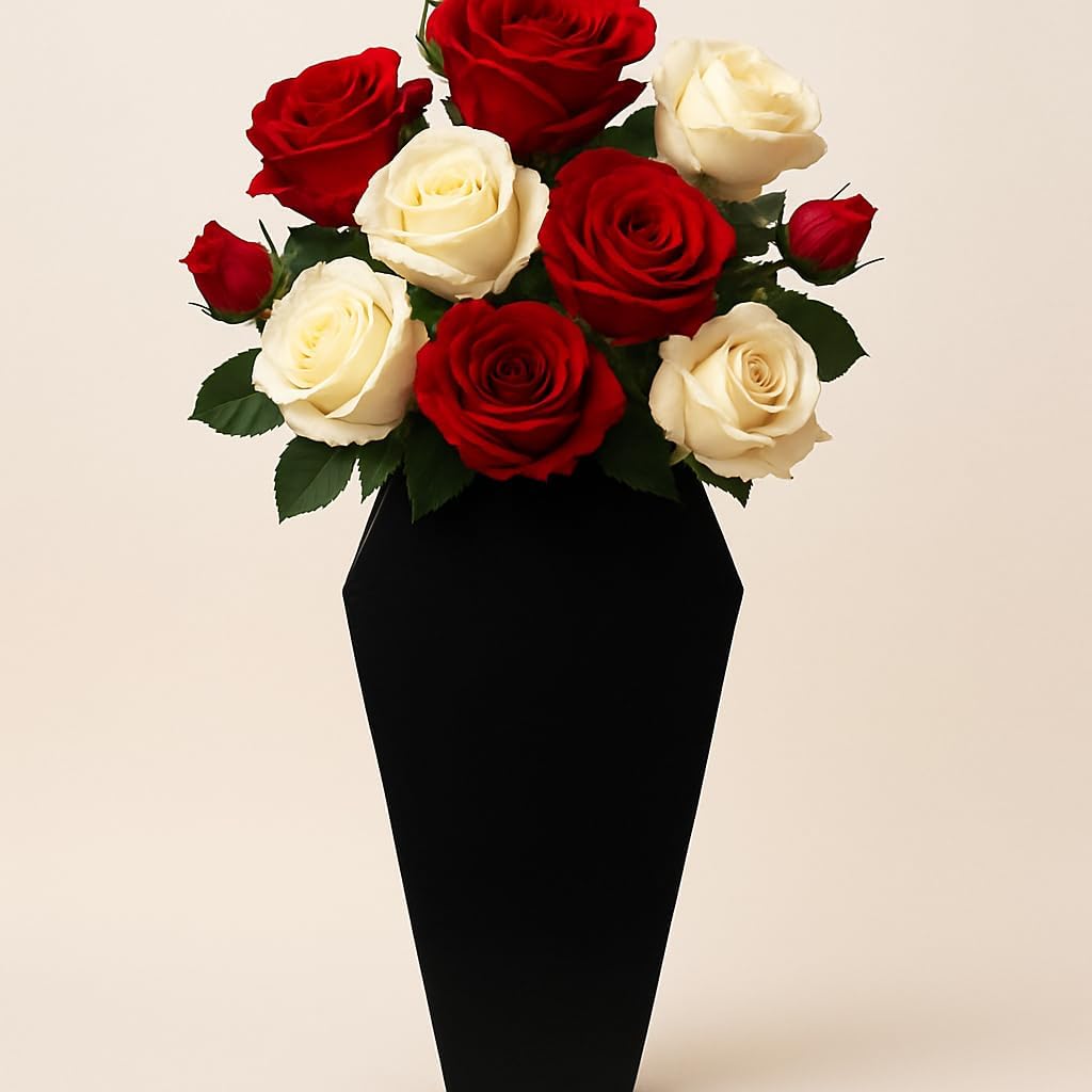 Black Coffin-Shaped Flower Vase - Modern Gothic Decor