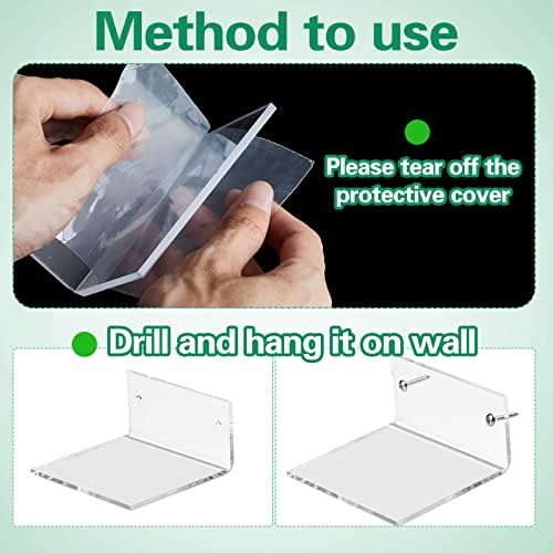 Juexica Small Acrylic Floating Wall Shelves for Home Decor