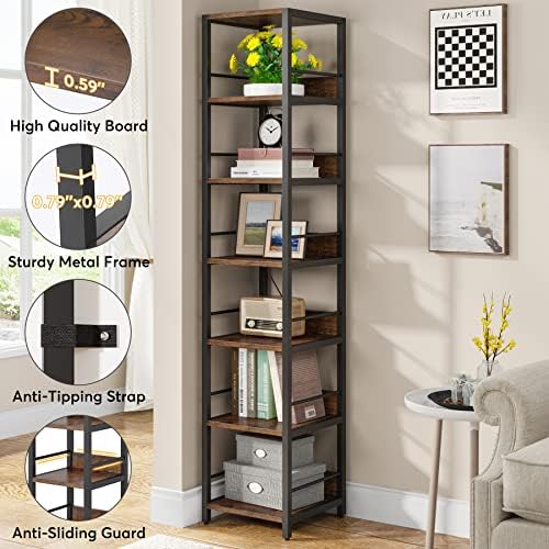 LITTLE TREE 75 Inch Tall Corner Bookshelf