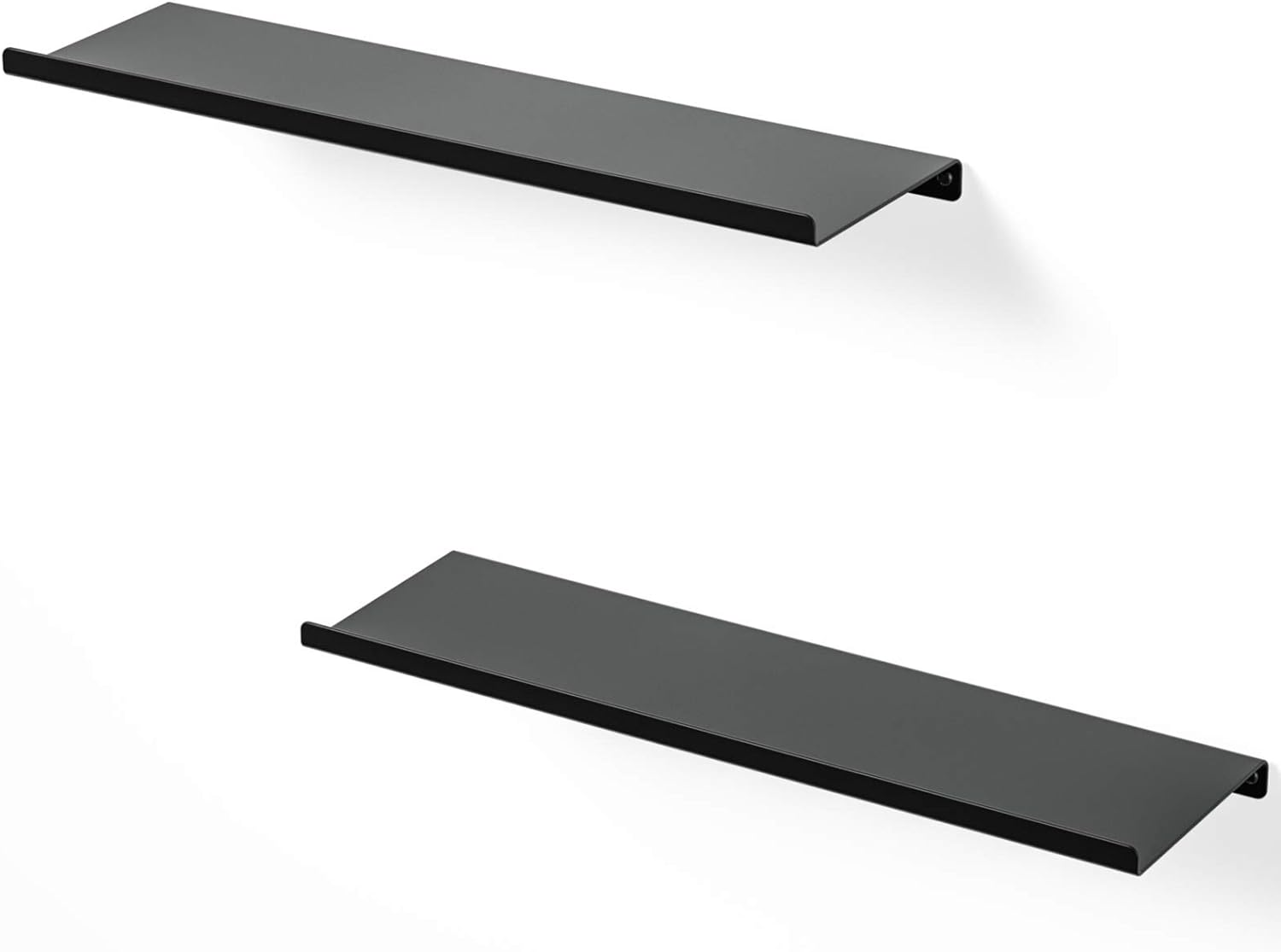 SRIWATANA Black Metal Wall Shelves 2 Pack