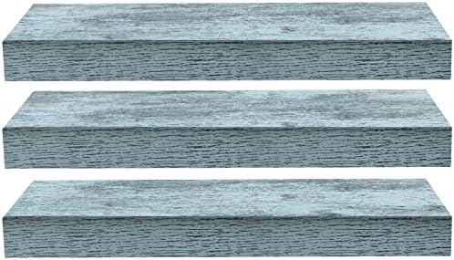 Sorbus Floating Shelves 3 Pack 16 Inch Blue Wall Shelves