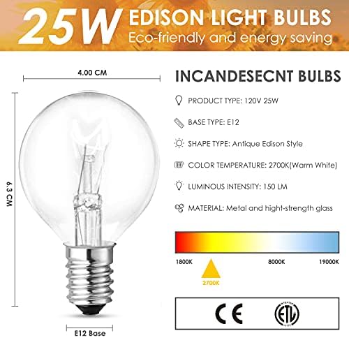 SALKING Ceramic Wax Melt Warmer with Edison Bulbs