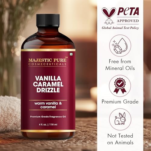 Majestic Pure Vanilla Caramel Drizzle Premium Oil 4 Fl Oz