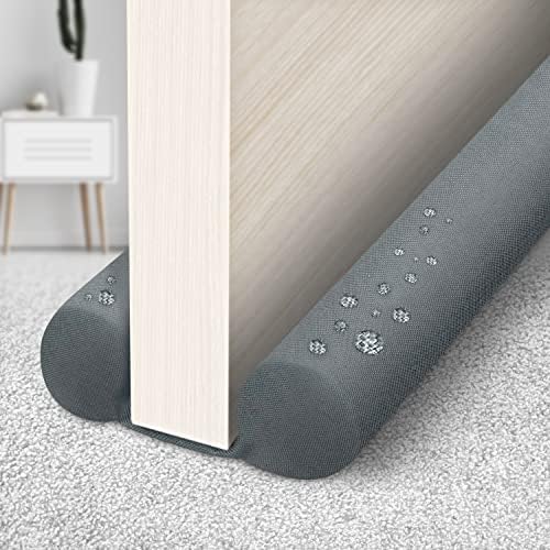 WEXHUG Waterproof Twin Door Draft Stopper Adjustable 30 to 36 Gray