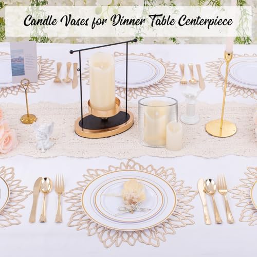 6pcs Clear Glass Cylinder Vases for Centerpieces and Floating Candles