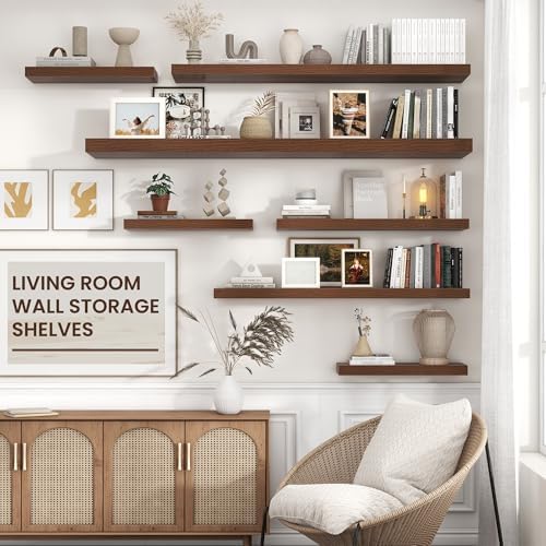 Venusmiles Large Floating Shelves 55W x 10D x 15H for Wall