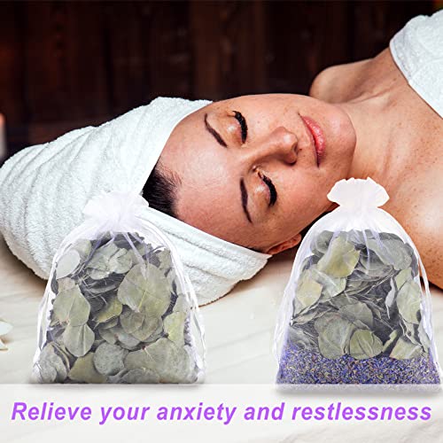 3 Pack Dried Eucalyptus Lavender Shower Sachets for Relaxation and Anxiety Relief