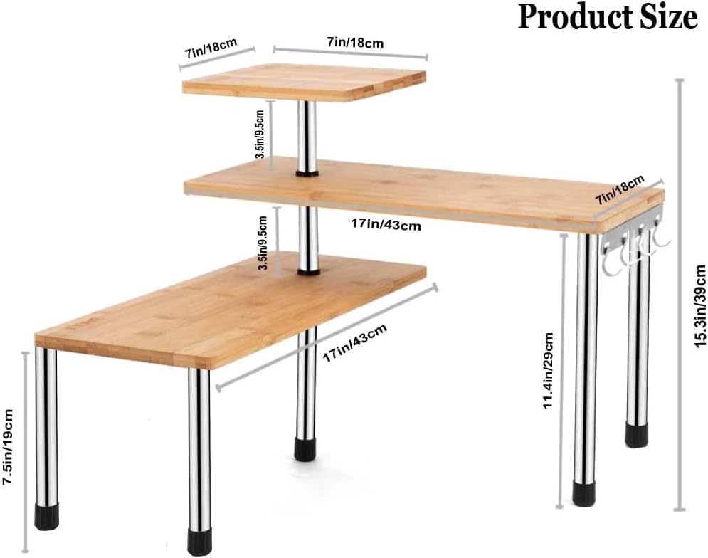 HYNAWIN Corner Shelf 3 Tier Space Saving Organizer