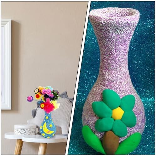 Happyyami 4pcs Unfinished Wood Vase DIY Painting Kit