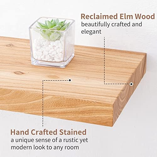 Axeman 24 Inch Rustic Floating Wall Shelves 2PCs Natural