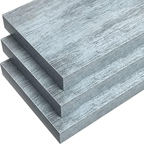 Sorbus Floating Shelves 3 Pack 16 Inch Blue Wall Shelves