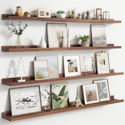 FLYJOE Floating Wall Shelves Set of 4 48 Inch Large Picture Ledge Bookshelf