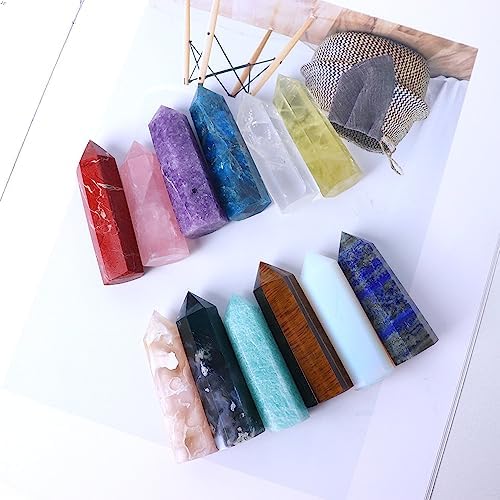 PEKMAR Natural Crystal Tower with Rose Quartz and Amethyst