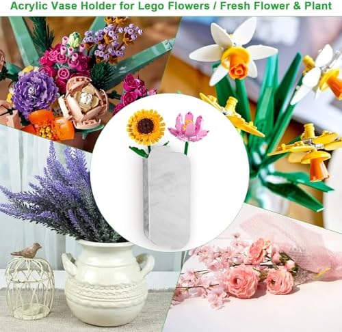 Marble White Wall Planters for Lego Flowers and Dried Florals