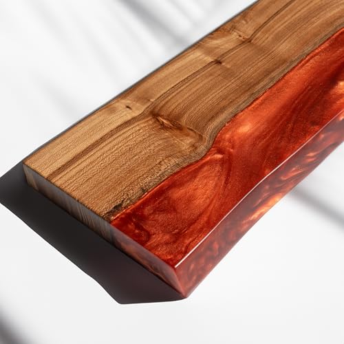 RWA Unique Floating Shelves Epoxy Wood Small Amber