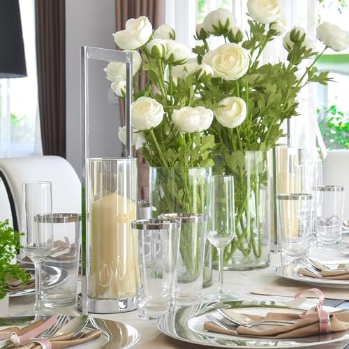 Clear Glass Cylinder Vase with 8 Height and 4 Diameter