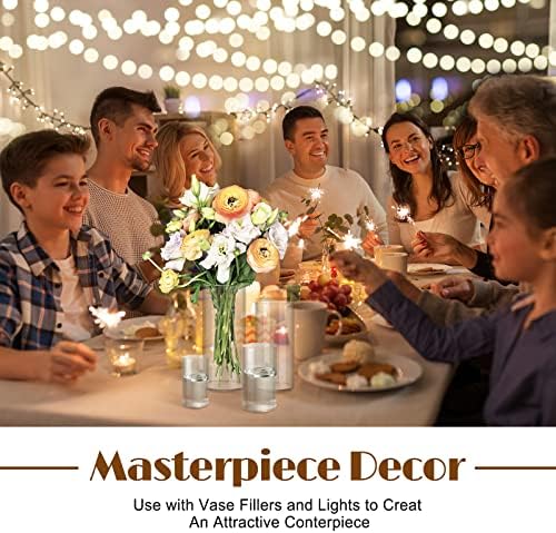Eaasty 4 Pcs Acrylic Cylinder Flower Vases for Centerpieces
