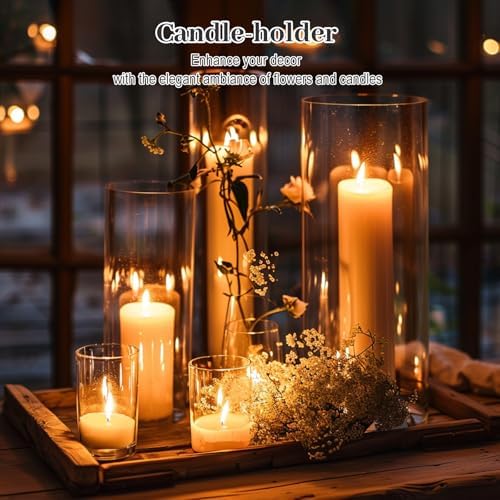 12 pcs Clear Cylinder Vases for Centerpieces