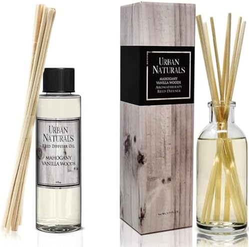 Urban Naturals Mahogany Vanilla Reed Diffuser Refill Bundle