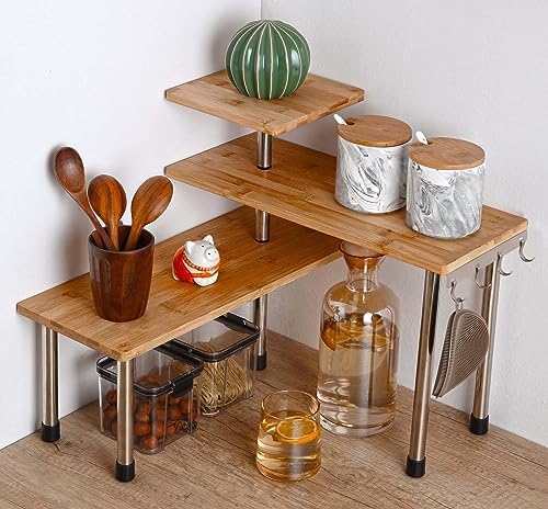 HYNAWIN Corner Shelf 3 Tier Space Saving Organizer