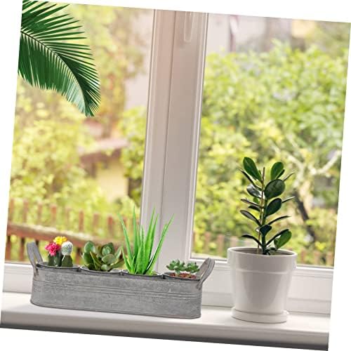4pcs Iron Flower Pots with Tray Dried Flower Buckets Decorative