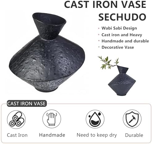 Cast Iron Decorative Vase 886 H Black