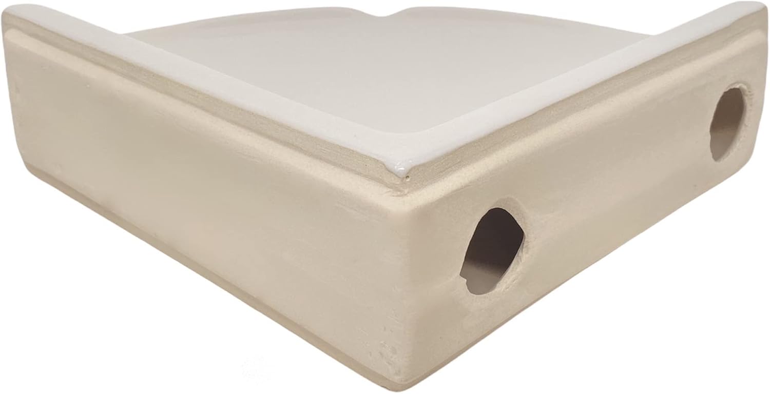 Tenedos Bone Almond Glazed Corner Shelf